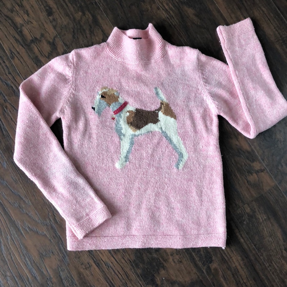 Gap Kids Pink Sweater w/Terrier on front, Sz.XXL, Dog w/Collar
